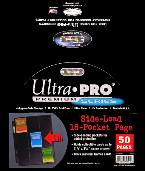 Ultra PRO: Side-Load 18-Pocket Pages - Black (3-Hole / 50-Pack) - for just $0! 