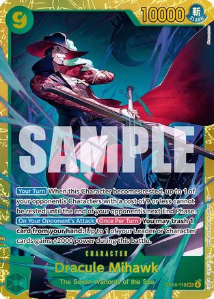Dracule Mihawk - OP14-119 (OP14-119) - The Azure Sea's Seven Foil - for just $1.90! 