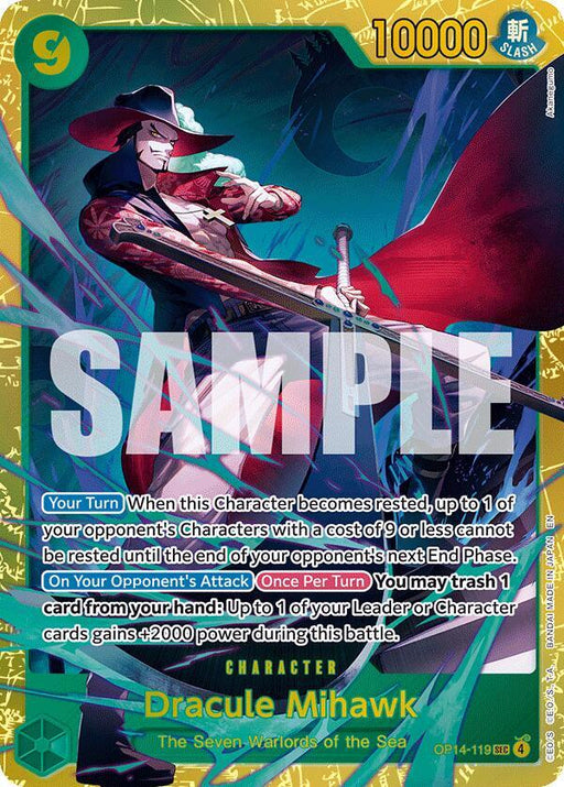 Dracule Mihawk (OP14-119) [The Azure Sea's Seven] - for just $2.05! 
