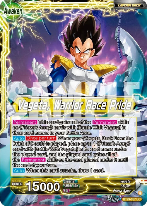 Vegeta // Vegeta, Warrior Race Pride (BT29-057) [Fearsome Rivals] - for just $0.10! 