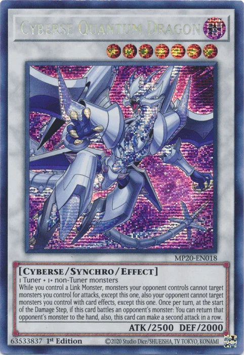 Cyberse Quantum Dragon [MP20-EN018] Prismatic Secret Rare - for just $0.35! 
