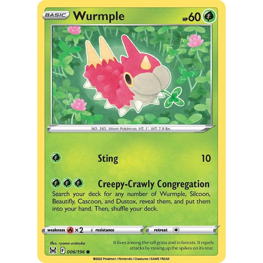 Wurmple (006/196) [Sword & Shield: Lost Origin] - Just $0.03! Shop now at Retro Gaming of Denver