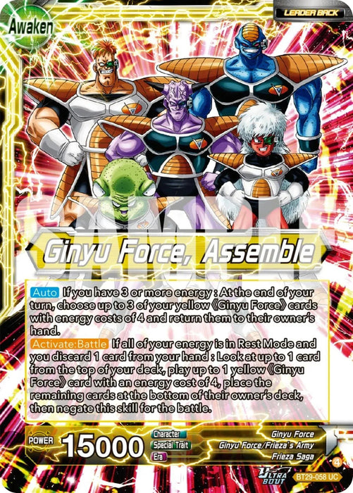 Ginyu // Ginyu Force, Assemble (BT29-058) [Fearsome Rivals] - for just $0.10! 