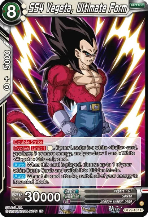 SS4 Vegeta, Ultimate Form (BT29-137) [Fearsome Rivals] - for just $0.35! 