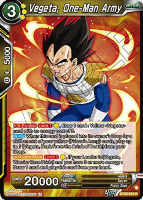 Vegeta, One-Man Army (BT29-064) [Fearsome Rivals] - for just $0.30! 