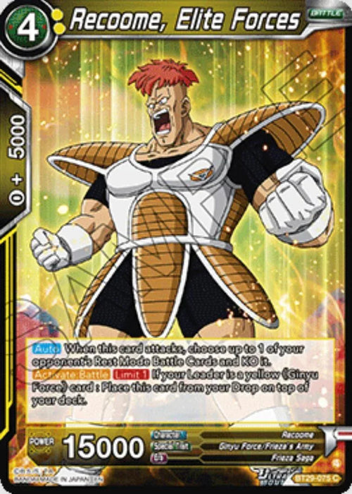 Recoome, Elite Forces (BT29-075) [Fearsome Rivals] - for just $0.10! 