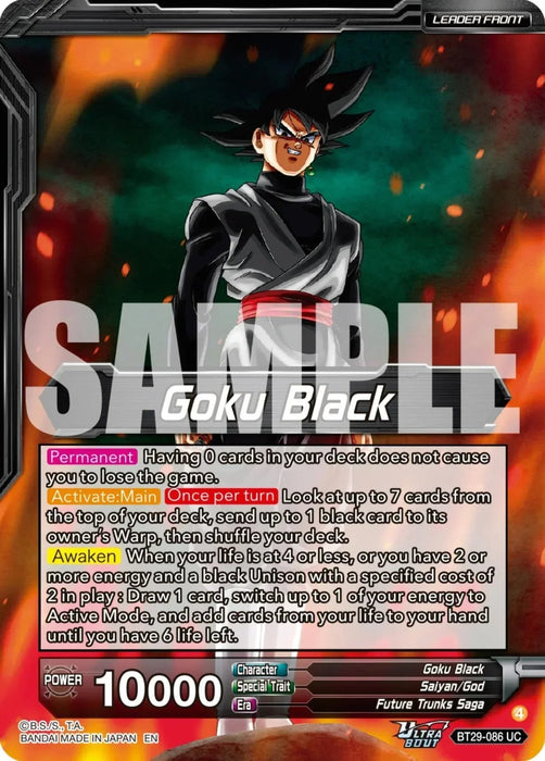 Goku Black // SS Rose Goku Black, Future of Despair (SLR) (BT29-086) [Fearsome Rivals] - for just $74.15! 