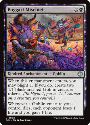 Boggart Mischief (ECL-092) - Lorwyn Eclipsed - for just $0.08! 