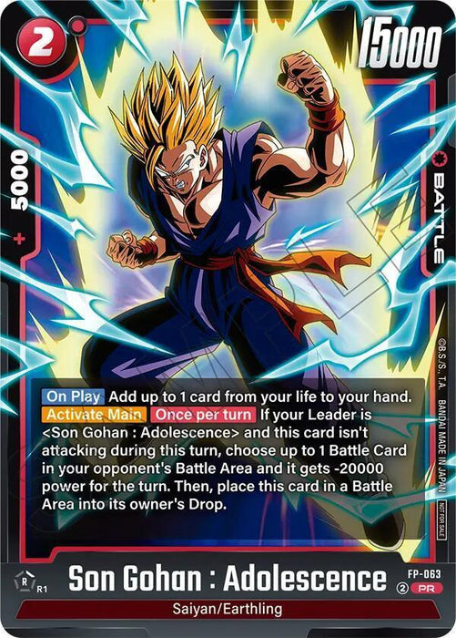 Son Gohan : Adolescence (Tournament Pack 09) [Fusion World Tournament Cards] - for just $0.20! 