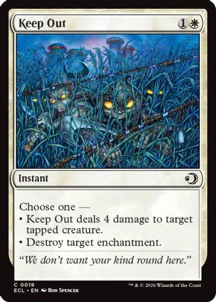 Keep Out (ECL-019) - Lorwyn Eclipsed Foil - for just $0.06! 