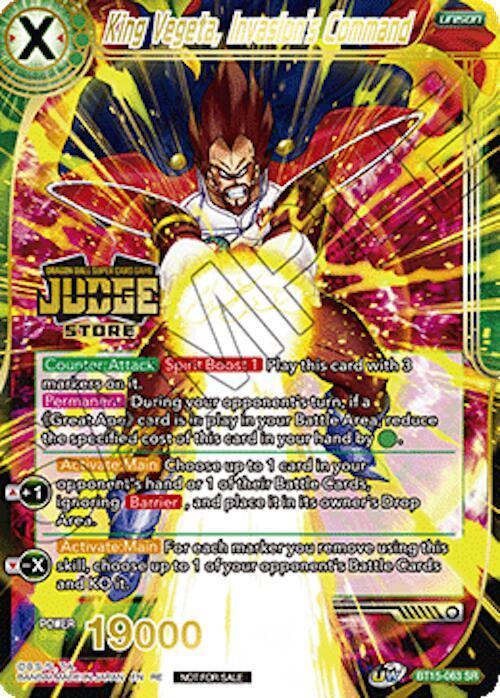 King Vegeta, Invasion's Command (Judge Pack Vol.18) (Store) (BT15-063) [Judge Promotion Cards] - for just $1.10! 