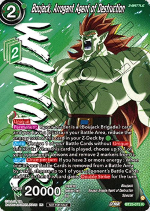 Boujack, Arrogant Agent of Destruction (Ultra-Bout Series Tournament Pack Vol.1) (Winner) (BT25-075) [Tournament Promotion Cards] - for just $3.30! 