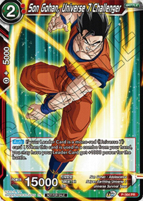 Son Gohan, Universe 7 Challenger (Ultra-Bout Series Tournament Pack Vol.1) (P-364) [Tournament Promotion Cards] - for just $0.25! 