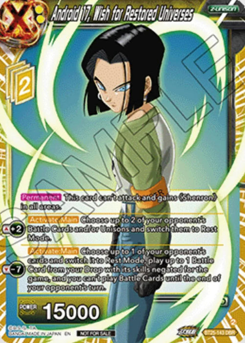 Android 17, Wish for Restored Universes (Ultra-Bout Series Tournament Pack Vol.1) (BT25-143) [Tournament Promotion Cards] - for just $0.20! 