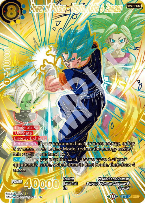 Power of Potara - Vegito, Kefla & Zamasu (GDR) (BT7-131) [Fearsome Rivals] - for just $826.70! 