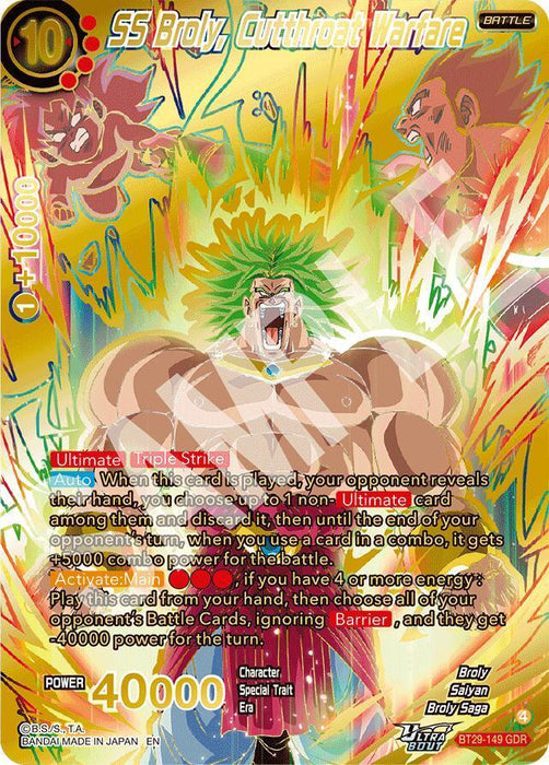 SS Broly, Cutthroat Warfare (GDR) (BT29-149) [Fearsome Rivals] - for just $3999.95! 