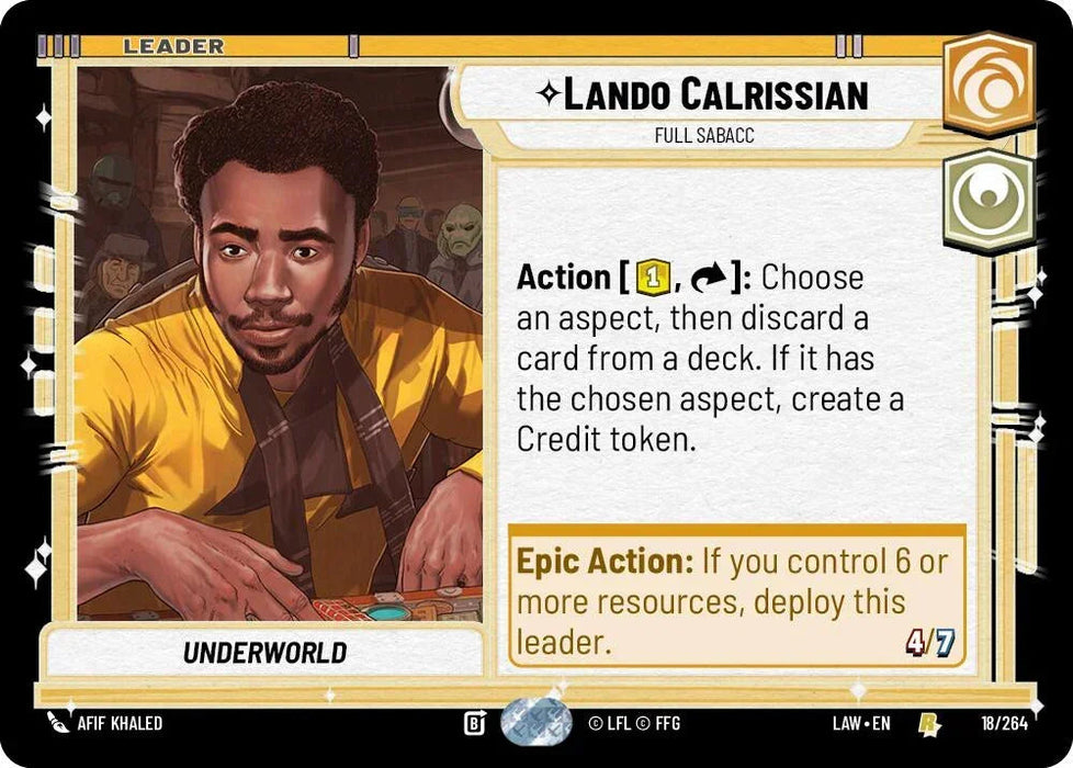 Lando Calrissian - Full Sabacc (18/264) (18/264) [A Lawless Time] - for just $0.10! 