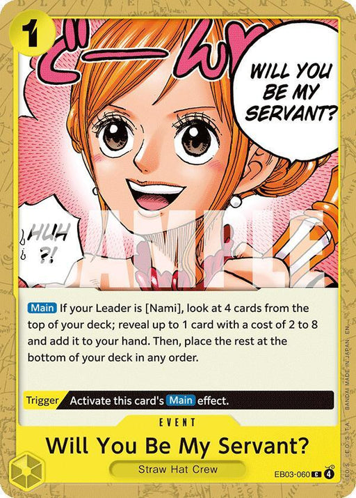 Will You Be My Servant? [Extra Booster: One Piece Heroines Edition] - for just $0.10! 