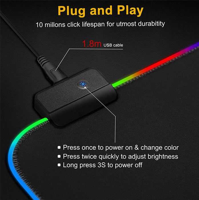 Luminous Mouse RGB Mouse LED Gaming Large Office Desk Pad - for just $61.74! 