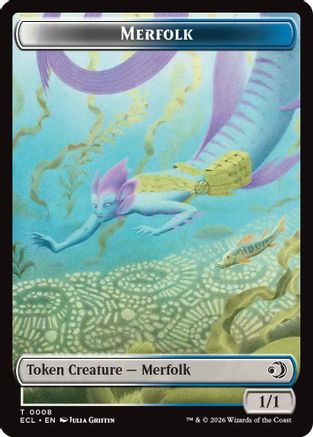 Merfolk // Worm Double-Sided Token (ECL-8 // 9) - Lorwyn Eclipsed Foil - for just $0.13! 