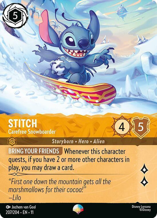 Stitch - Carefree Snowboarder (Epic) (2077/204) [Winterspell] - for just $7.70! 