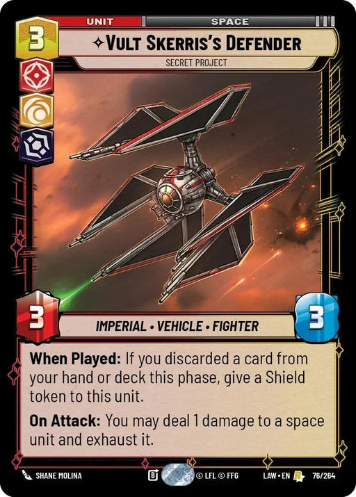 Vult Skerris's Defender - Secret Project (76/264) (76/264) [A Lawless Time] - for just $0.65! 