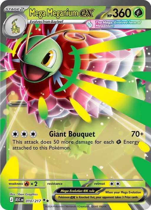 Mega Meganium ex (010/217) [Mega Evolution: Ascended Heroes] - for just $2.30! 
