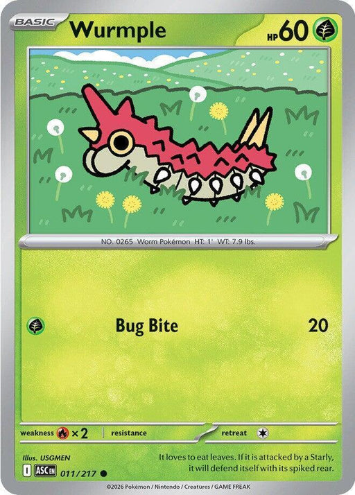 Wurmple (011/217) [Mega Evolution: Ascended Heroes] - for just $0.10! 