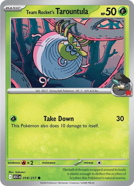 Team Rocket's Tarountula (018/217) [Mega Evolution: Ascended Heroes] - for just $0.10! 