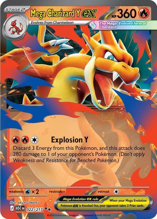 Mega Charizard Y ex (022/217) [Mega Evolution: Ascended Heroes] - for just $2.95! 