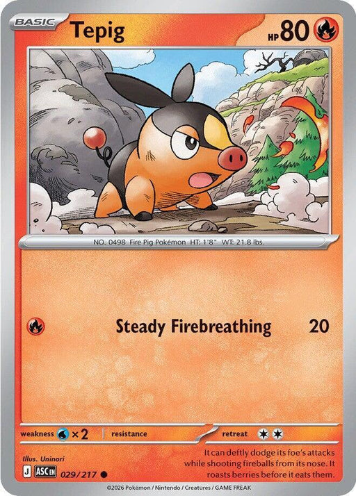 Tepig (029/217) [Mega Evolution: Ascended Heroes] - for just $0.10! 