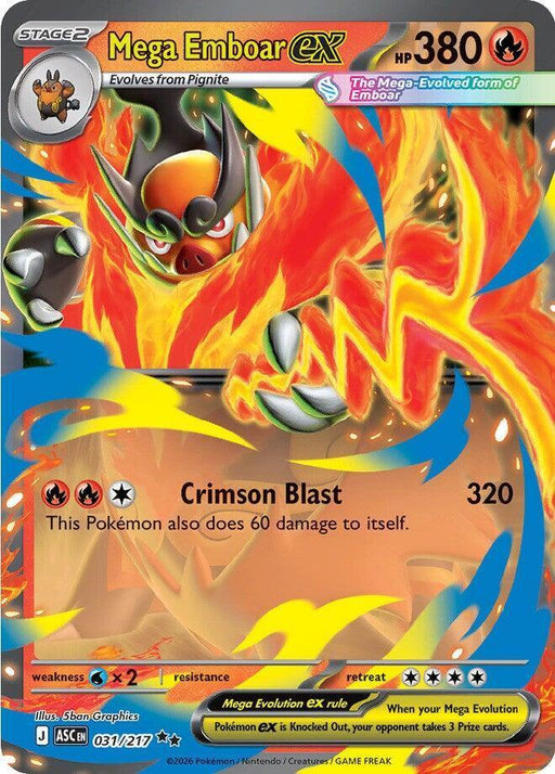 Mega Emboar ex (031/217) [Mega Evolution: Ascended Heroes] - for just $0.40! 