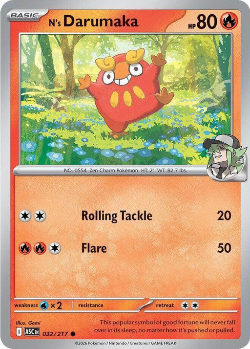N's Darumaka (032/217) [Mega Evolution: Ascended Heroes] - for just $0.10! 