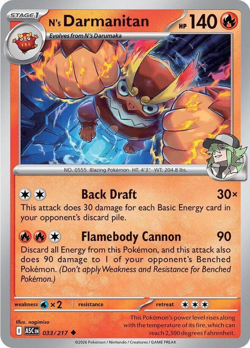 N's Darmanitan (033/217) [Mega Evolution: Ascended Heroes] - for just $0.10! 