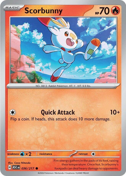 Scorbunny (036/217) [Mega Evolution: Ascended Heroes] - for just $0.10! 