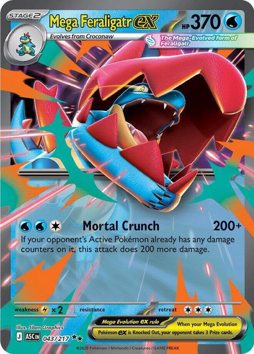 Mega Feraligatr ex (043/217) [Mega Evolution: Ascended Heroes] - for just $0.55! 