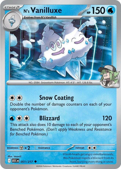 N's Vanilluxe (051/217) [Mega Evolution: Ascended Heroes] - for just $0.10! 