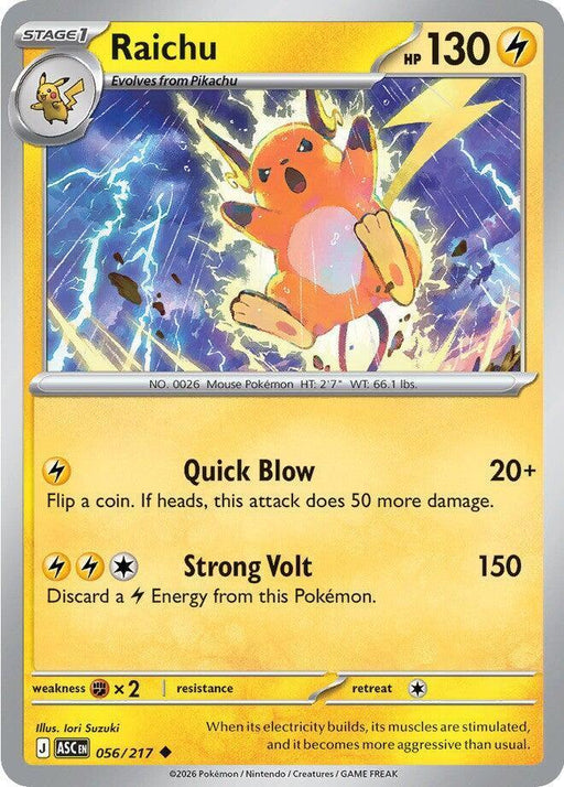 Raichu (056/217) [Mega Evolution: Ascended Heroes] - for just $0.10! 
