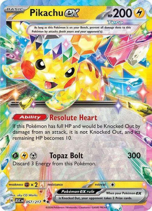 Pikachu ex (057/217) [Mega Evolution: Ascended Heroes] - for just $1.35! 