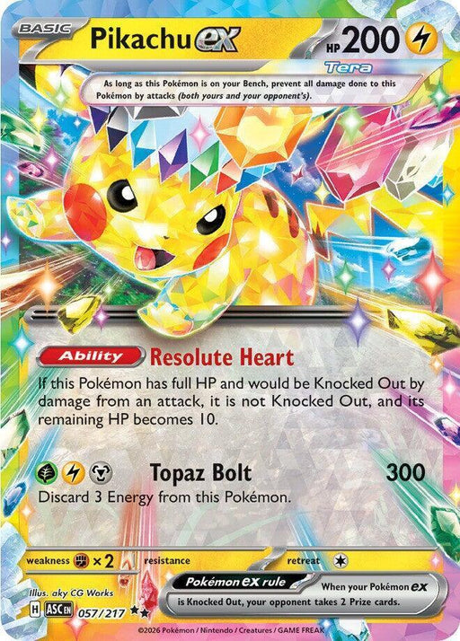 Pikachu ex (057/217) [Mega Evolution: Ascended Heroes] - for just $1! 