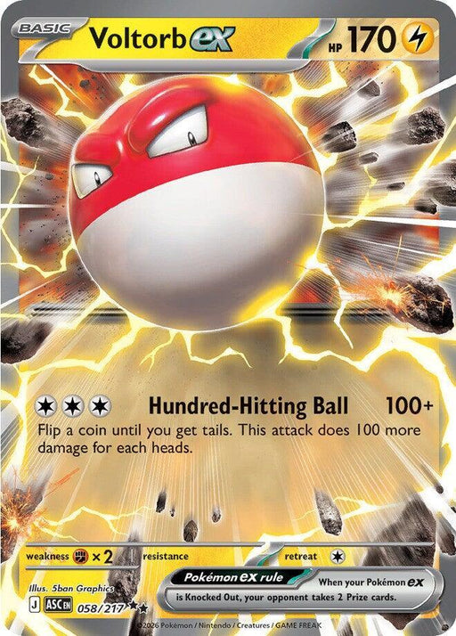 Voltorb ex (058/217) [Mega Evolution: Ascended Heroes] - for just $0.30! 