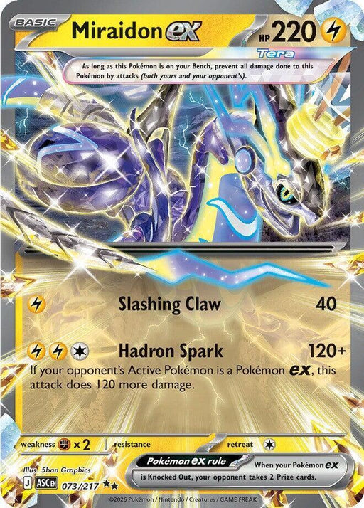 Miraidon ex (073/217) [Mega Evolution: Ascended Heroes] - for just $0.30! 