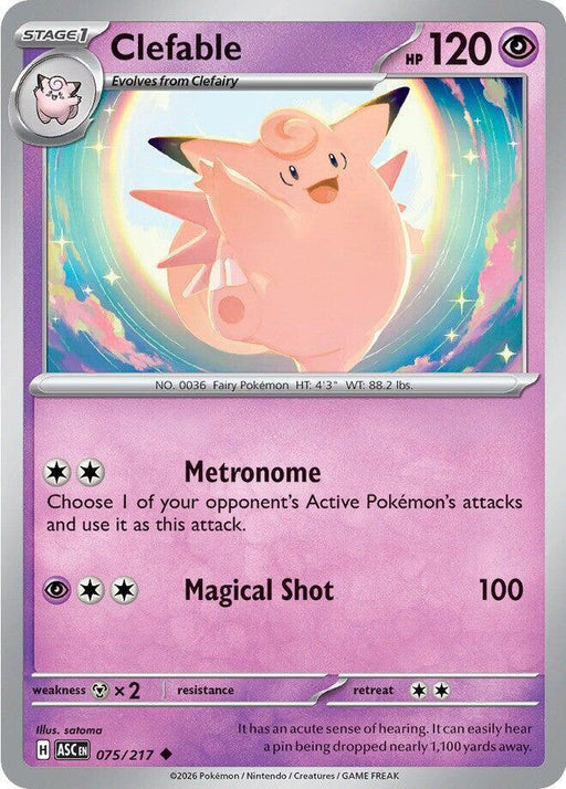 Clefable (075/217) [Mega Evolution: Ascended Heroes] - for just $0.10! 