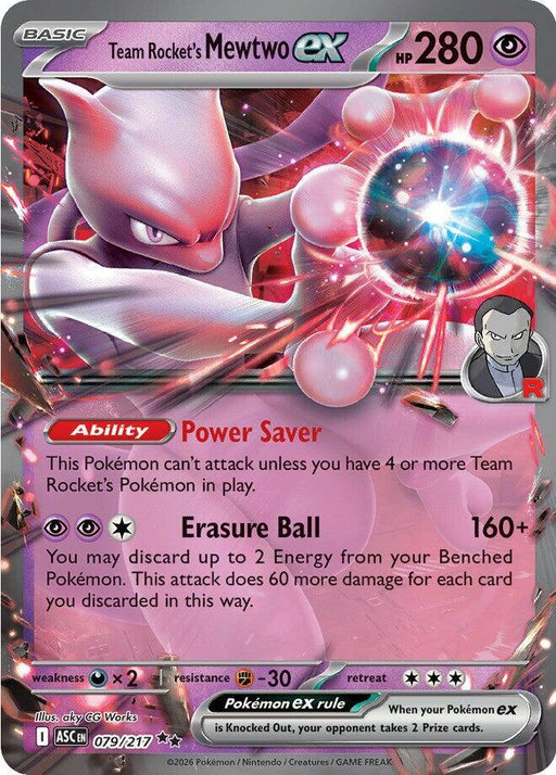 Team Rocket's Mewtwo ex (079/217) [Mega Evolution: Ascended Heroes] - for just $0.45! 