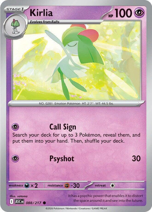 Kirlia (088/217) [Mega Evolution: Ascended Heroes] - for just $0.10! 