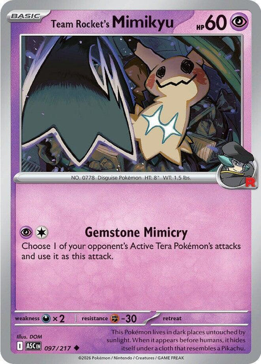 Team Rocket's Mimikyu (097/217) [Mega Evolution: Ascended Heroes] - for just $0.10! 