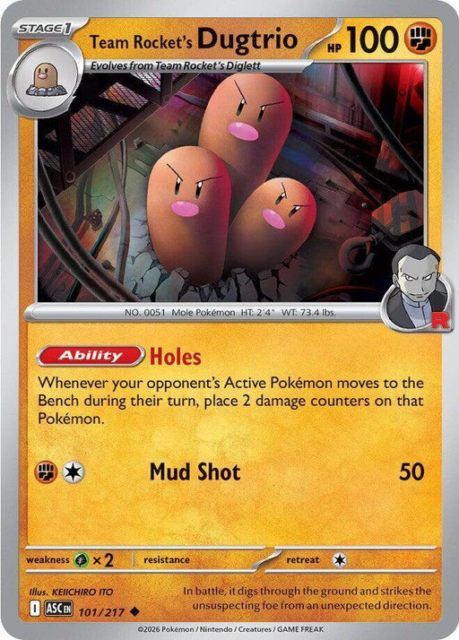 Team Rocket's Dugtrio (101/217) [Mega Evolution: Ascended Heroes] - for just $0.10! 