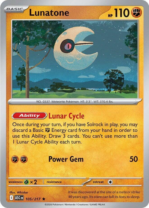 Lunatone (105/217) [Mega Evolution: Ascended Heroes] - for just $0.10! 