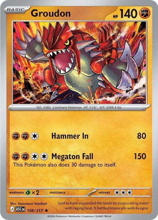 Groudon (108/217) [Mega Evolution: Ascended Heroes] - for just $0.10! 