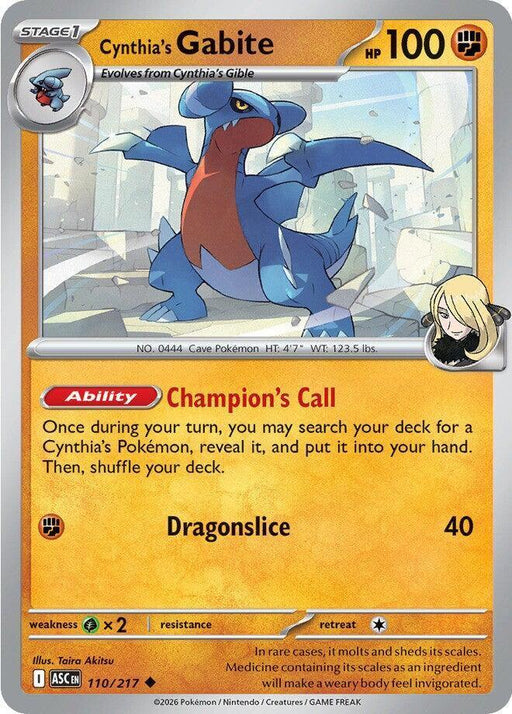 Cynthia's Gabite (110/217) [Mega Evolution: Ascended Heroes] - for just $0.10! 